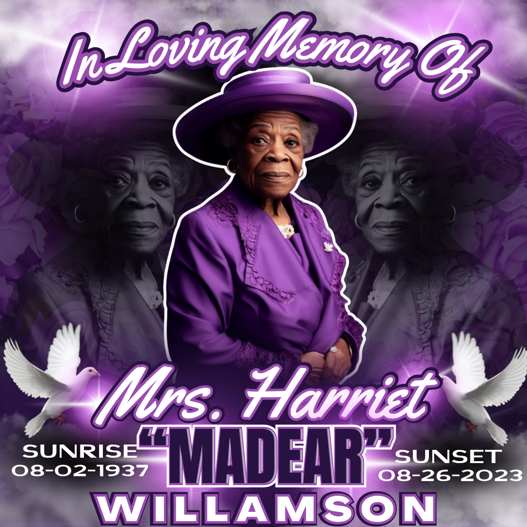 Purple Memorial Canva Editable Design